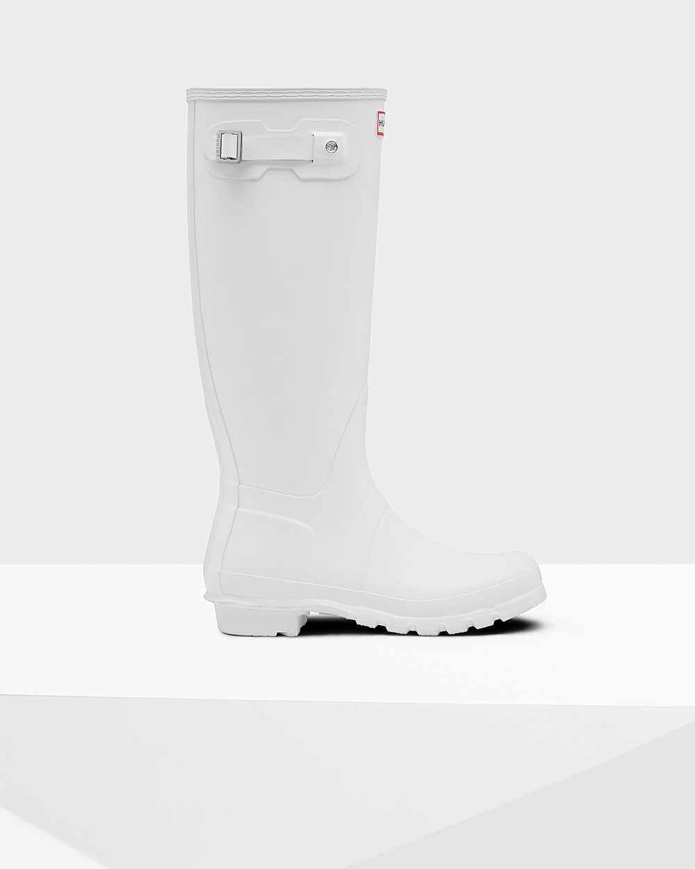 Womens Hunter Original Tall Rain Boots White | CIDMFP-032